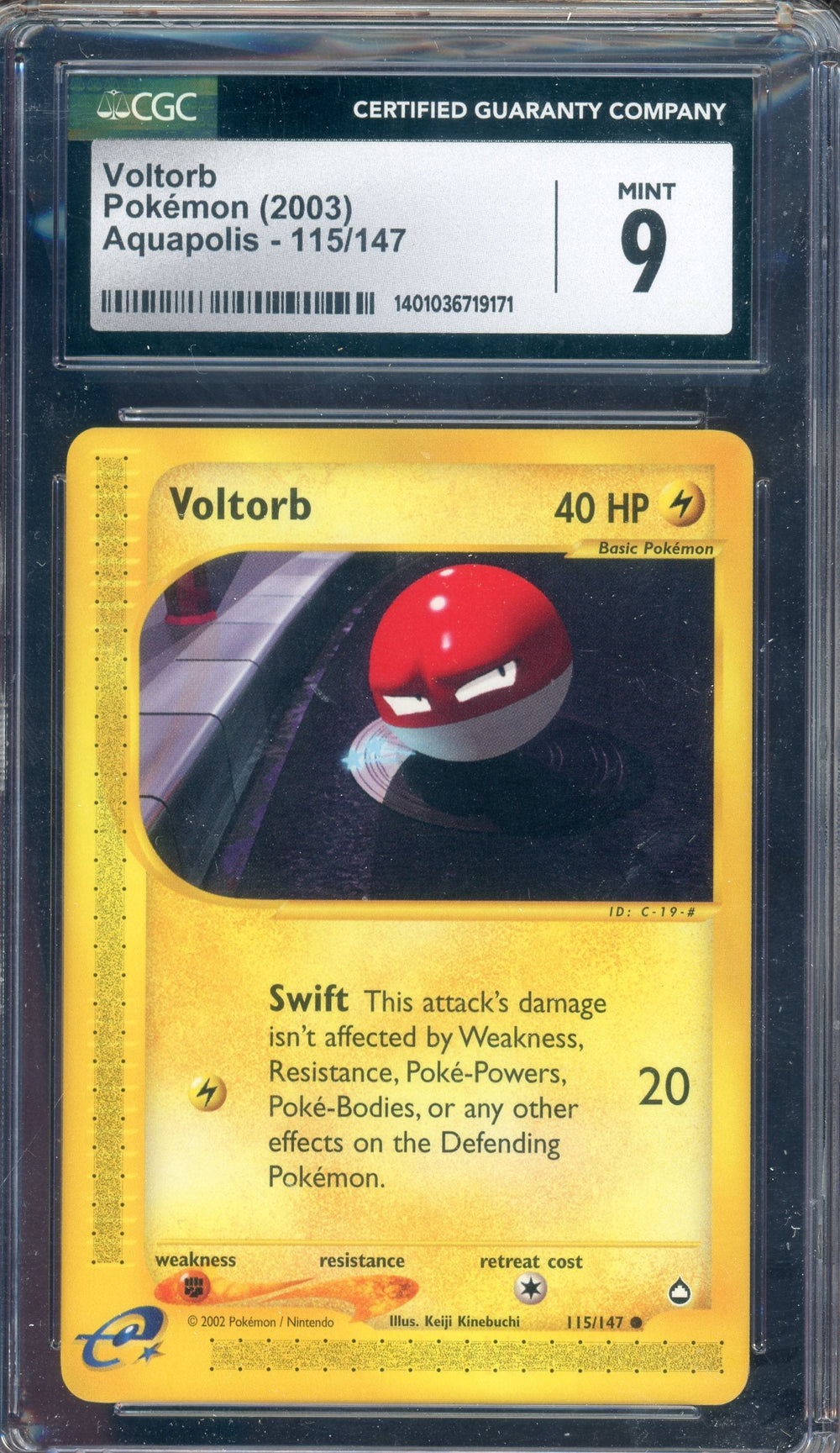 CGC 9 VOLTORB AQUAPOLIS