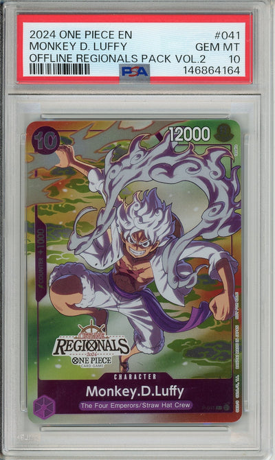 One Piece Graded: Monkey D. Luffy P-041 Offline Regionals Pack Vol.2 (2024) PSA 10