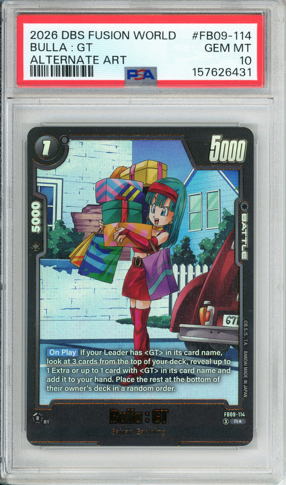 Dragon Ball Graded: Bella: GT #FB09-114 Alternate Art PSA 10