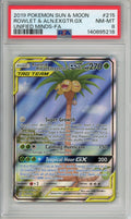Pokemon Graded: Rowlet & Alolan Exeggutor GX 215/236 Full Art Holo PSA 8