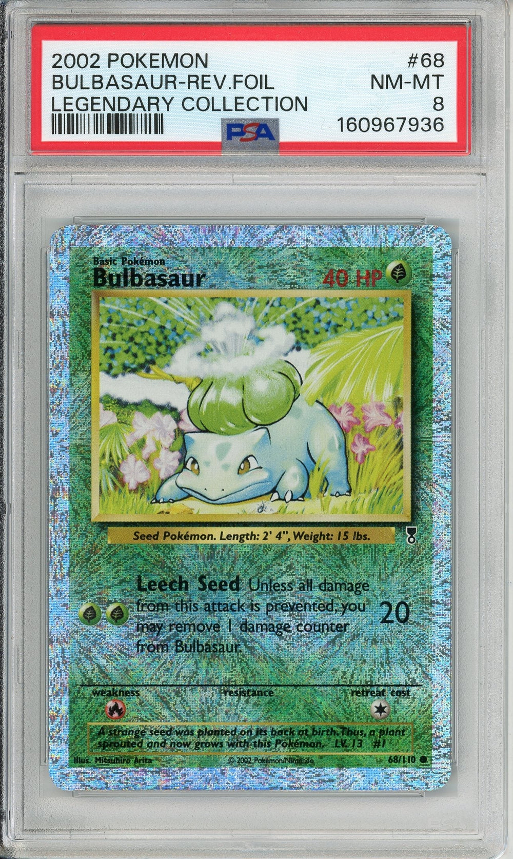 Pokemon Graded: Bulbasaur 68/110 Legendary Collection (2002) Rev. Foil PSA 8