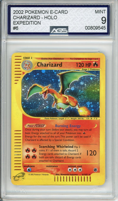 Pokemon Graded: Charizard 6/165 Expedition E-Card (2002) Holo AGS 9