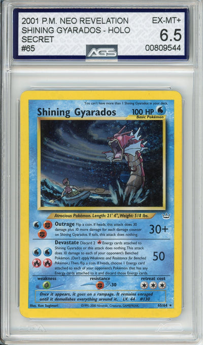 Pokemon Graded: Shining Gyarados 65/64 Neo Revelation (2001) Secret Rare Holo AGS 6.5