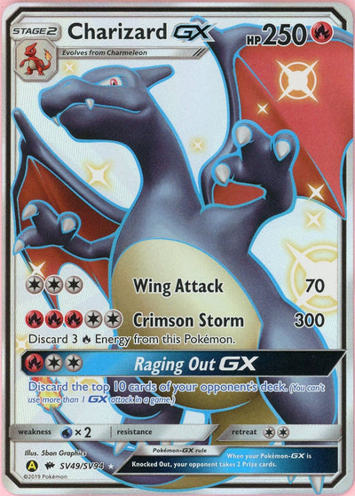 Pokemon Single: Charizard GX SV49/SV94 Hidden Fates (2019) Full Art NM