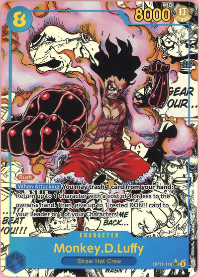 One Piece Single: Monkey D. Luffy Alt Art Manga OP11-118 A Fist of Divine Speed NM