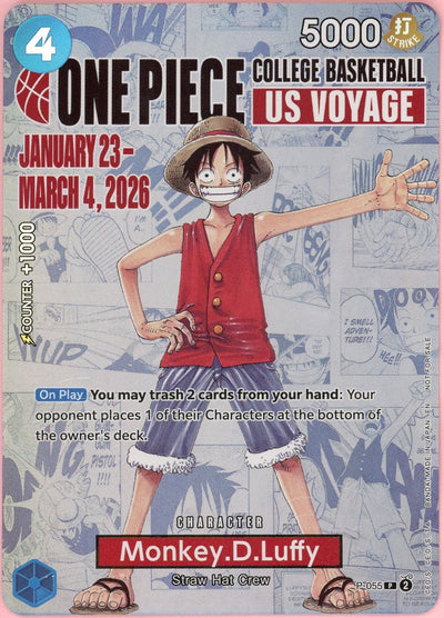 One Piece Single: Monkey.D.Luffy P-055 College Basketball US Voyage NM