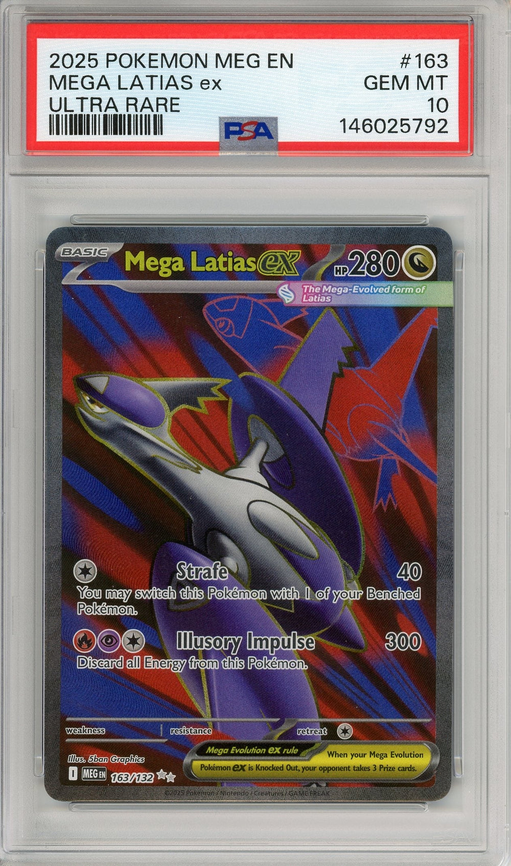 Pokemon Graded: Mega Latias ex 163/132 Mega Evolution (2025) Ultra Rare PSA 10