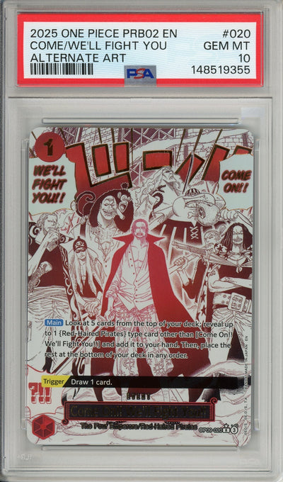One Piece Graded: Come on!! We'll Fight You!! Alt Art OP09-020 The Best Vol. 2 PSA 10