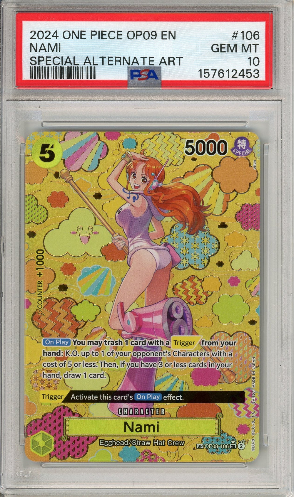 One Piece Graded: Nami OP08-106 Special Alternate Art PSA 10