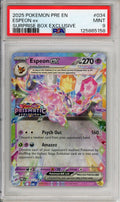 Pokemon Graded: Espeon ex 034/131 Prismatic Evolutions Surprise Box Stamped (2025) PSA 9