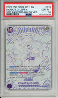 One Piece Graded: Monkey D. Luffy OP05-119 3rd Anniversary Silver PSA 10