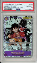 One Piece Graded: Monkey D. Luffy Alt Art Manga OP09-119 Emperors In The New World PSA 10