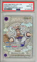 One Piece Graded: Monkey D. Luffy OP05-119 3rd Anniversary Gold PSA 10