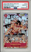 One Piece Graded: Portgas D. Ace Manga Alt Art OP02-013 Paramount War PSA 10