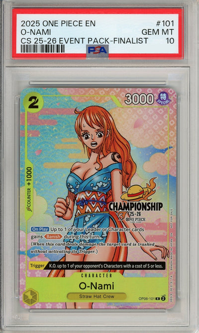 One Piece Graded: O-Nami OP06-101 Championship 25-26 Event Pack- Finalist PSA 10