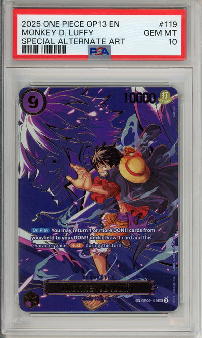 One Piece Graded: Monkey D. Luffy OP09-119 Special Alternate Art PSA 10
