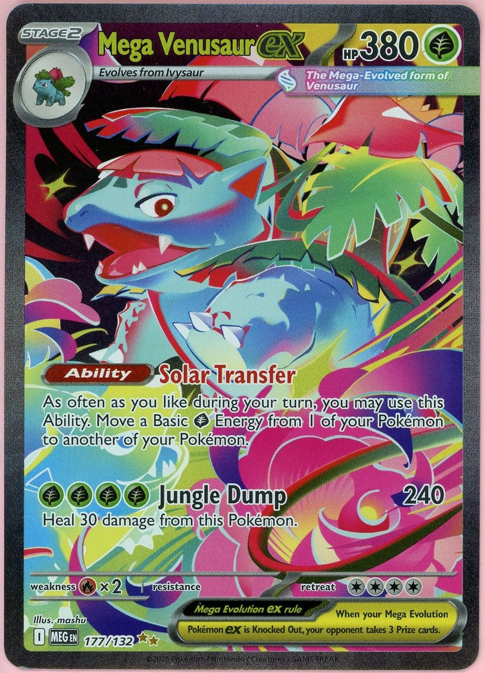 Pokemon Single: Mega Venusaur ex 177/132 Mega Evolution (2025) SIR NM