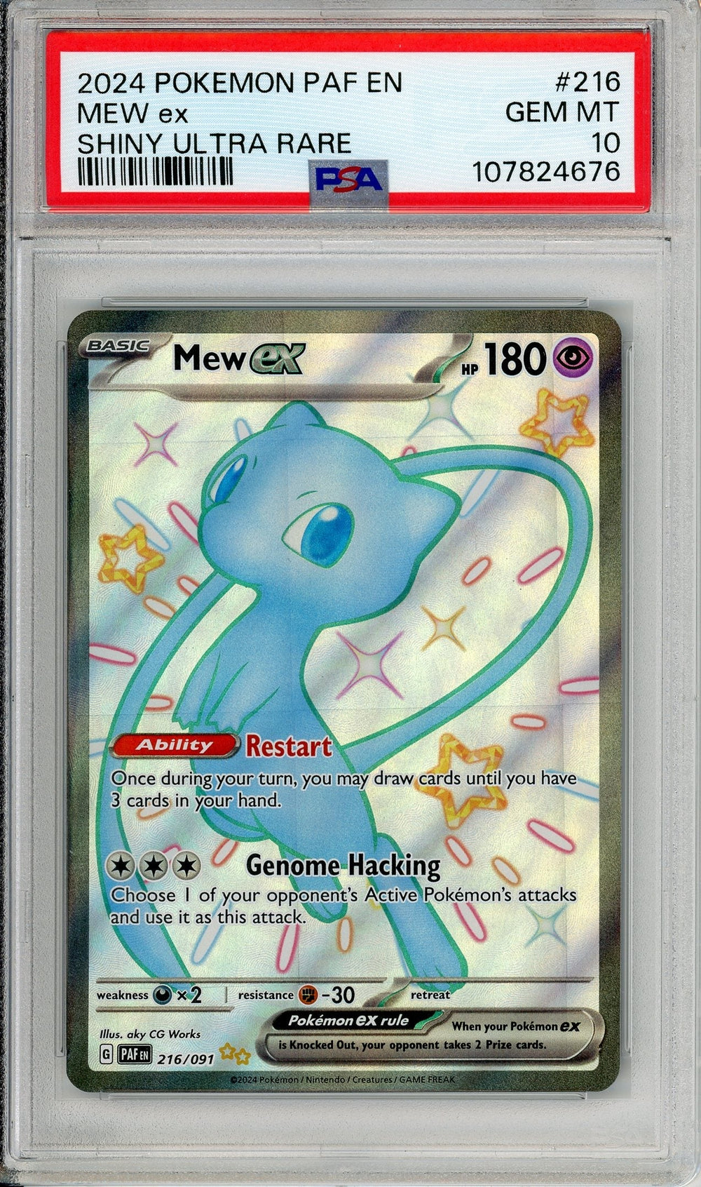 Pokemon Graded: Mew ex 216/91 Paldean Fates (2024) Shiny Full Art PSA 10