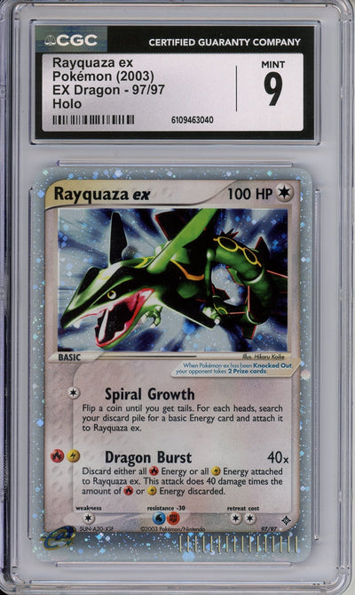 Pokemon Graded: Rayquaza ex 97/97 EX Dragon (2003) Holo CGC 9