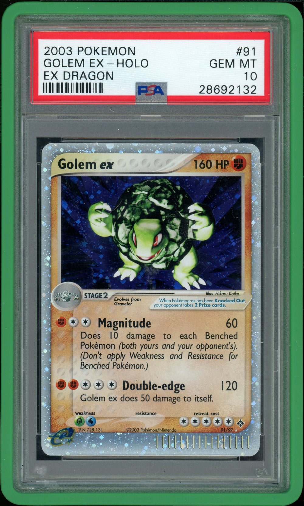 PSA 10 GOLEM HOLO EX DRAGON