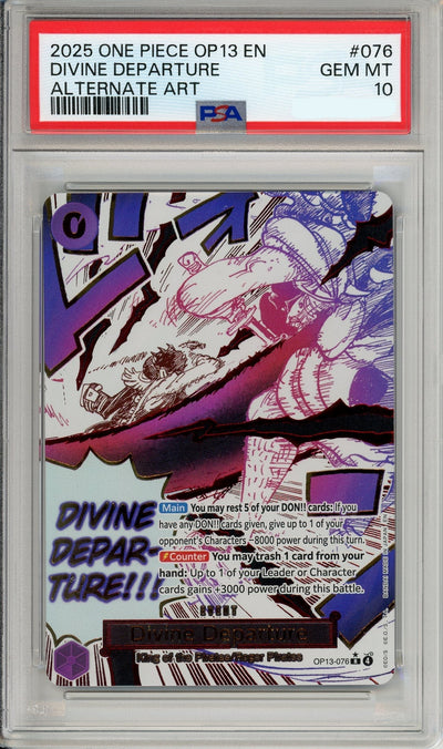 One Piece Graded: Divine Departure OP13-076 Carrying On His Will Alternate Art PSA 10