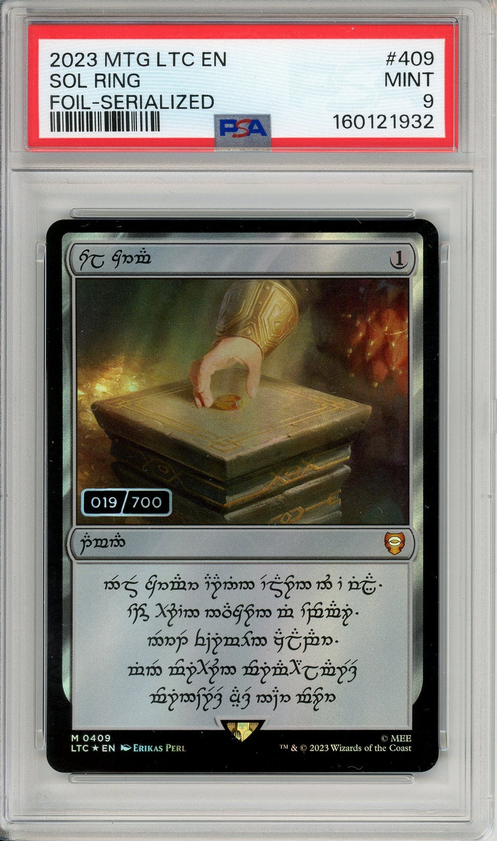 Magic The Gathering Graded: Sol Ring Serialized Lord of The Rings (2023) Foil PSA 9