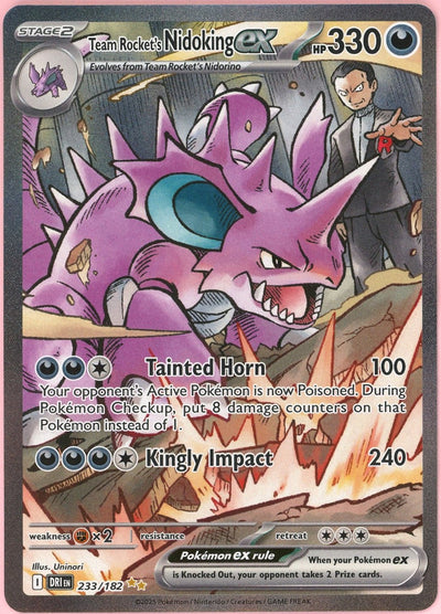 Pokemon Single: Team Rocket's Nidoking ex 233/182 Destined Rivals (2025) SIR NM