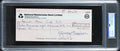 George Harrison The Beatles Signed 3.5x8 1972 Apple Corporation Auto 10 PSA Slab