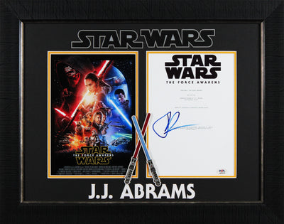 J.J. Abrams Signed & Framed Star Wars The Force Awakens Script Cover Photo PSA
