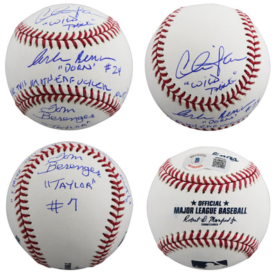 Major League (3) Sheen, Berenger & Bernsen w/ Insc Signed Oml Baseball BAS Wit 1