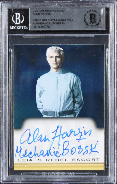 Alan Harris Star Wars "Mechanic & Bossk" Signed Custom Trading Card BAS Slabbed