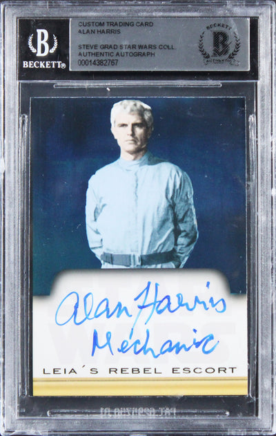 Alan Harris Star Wars "Mechanic" Signed Custom Trading Card BAS Slabbed