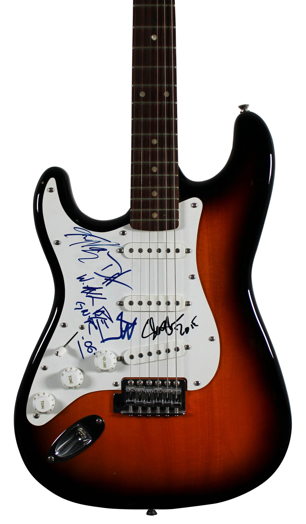 GNR (5) Rose, Slash, Stradlin, Adler & McKagan Signed Fender Squier Guitar JSA