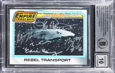(6) Peterson +5 Signed 1980 Star Wars ESB #142 Card Auto Grade 10! BAS Slabbed