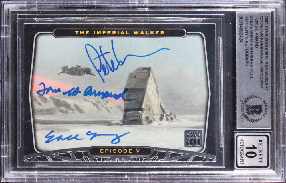 (3) Kuran +2 Signed 2007 Star Wars 30th Anniversary #21 Card Auto 10! BAS Slab