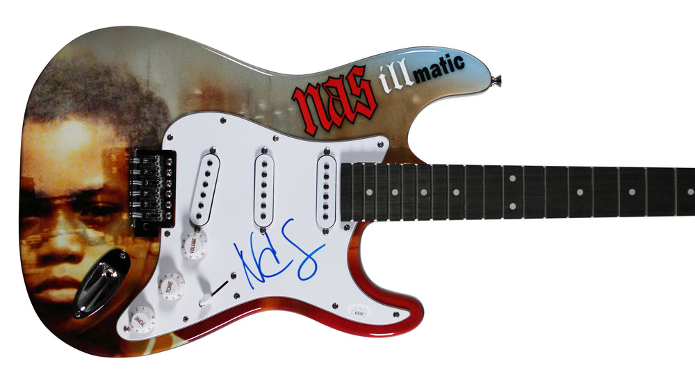 Nas Authentic Signed Glarry Electric Guitar Autographed JSA #AJ36539