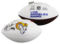 Rams Eric Dickerson "HOF 99" Signed Wilson White Panel Logo Football W/ Case BAS
