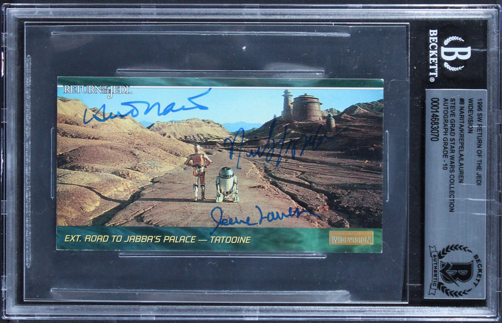 (3) Narita +2 Signed 1996 Star Wars ROTJ Widevision #8 Card Auto 10! BAS Slabbed