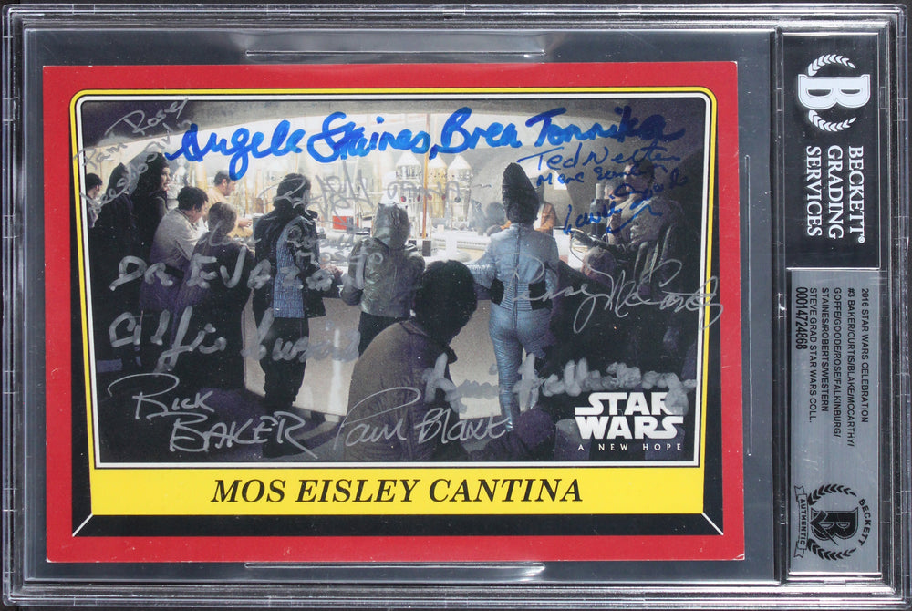 (11) Baker, Blake Rose +8 Signed 2016 Star Wars Celebration OVS #3 Card BAS Slab