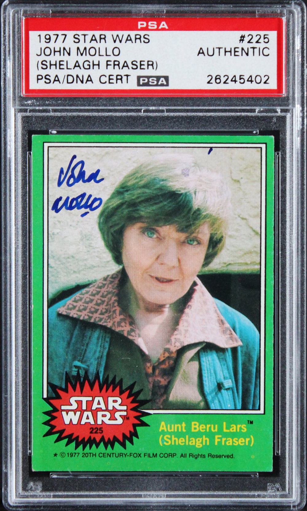 John Mollo Star Wars Authentic Signed 1977 Star Wars #225 Card PSA/DNA Slabbed