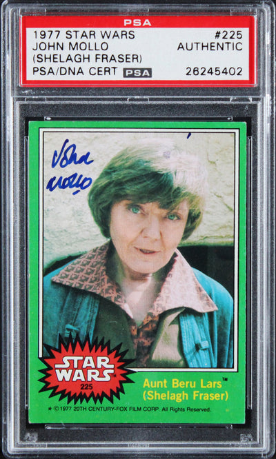 John Mollo Star Wars Authentic Signed 1977 Star Wars #225 Card PSA/DNA Slabbed