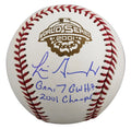 D-Backs Luis Gonzalez "2x Insc" Signed 2001 WS Logo Baseball BAS #2W636574