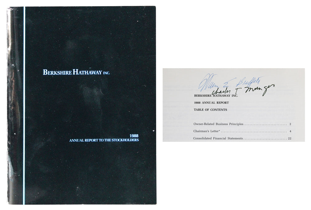 Warren Buffet & Charlie Munger Signed Berkshire Hathaway Annual Report PSA LOA