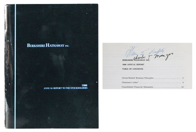 Warren Buffet & Charlie Munger Signed Berkshire Hathaway Annual Report PSA LOA