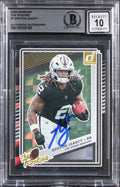 Raiders Ashton Jeanty Signed 2025 Donruss The Rookies #7 Card Auto 10! BAS Slab