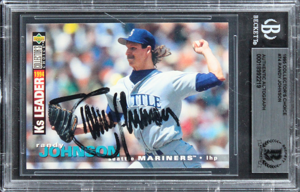 Mariners Randy Johnson Signed 1995 Collector's Choice #74 Card BAS Slabbed