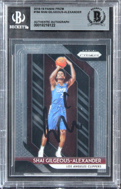 Clippers Shai Gilgeous-Alexander Signed 2018 Panini Prizm #184 RC Card BAS Slab