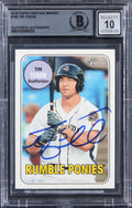 Mets Tim Tebow Signed 2018 Topps Heritage Minors #180 RC Card Auto 10! BAS Slab