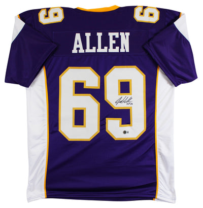 Jared Allen "HOF 25" Authentic Signed Purple Pro Style Jersey BAS Witnessed