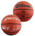 Magic Johnson, Larry Bird & Julius "Dr. J." Erving Signed Wilson Basketball BAS